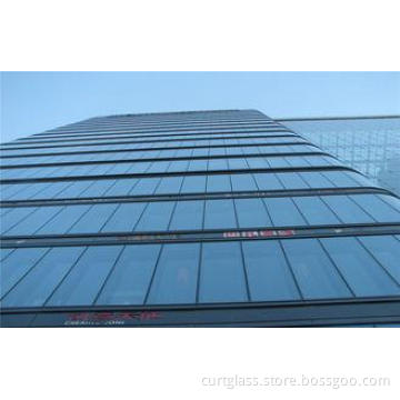 10mm 12mm 15mm Hollow Low-E Glass , Mirror Curtain Wall Gla